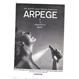 Arpege Fragrance Lavin Perfume Mist Advertisement 1950s Print Ad 9 inch Tall